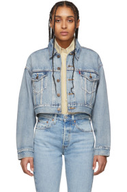 Levi's - Blue Denim Cropped Dad Trucker Jacket