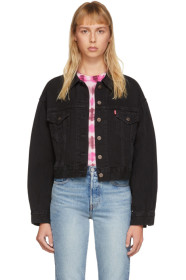 Levi's - Black Denim Pleated Trucker Jacket