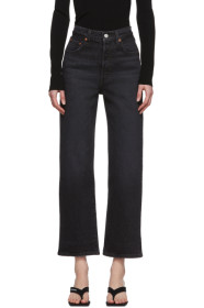 Levi's - Black Ribcage Straight Ankle Jeans