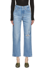 Levi's - Blue Ribcage Straight Ankle Jeans