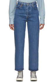 Levi's - Blue Ribcage Straight Ankle Jeans