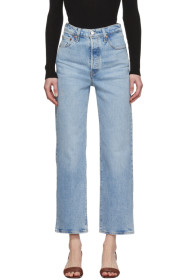 Levi's - Blue Ribcage Straight Ankle Jeans