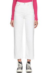 Levi's - White Ribcage Straight Ankle Jeans