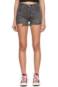 Levi's - Grey Distressed 501 Original Shorts