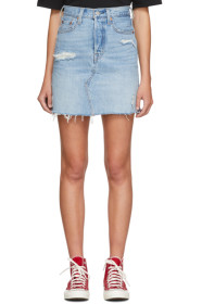 Levi's - Blue Deconstructed Denim Miniskirt