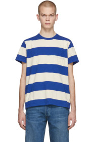 Levi's Vintage Clothing - 蓝色 & 白色 1960s 条纹休闲 T 恤