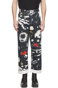 Charles Jeffrey Loverboy - Navy Asteroids Print Art Jeans