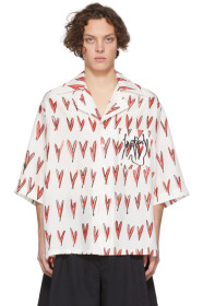 Charles Jeffrey Loverboy - Off-White Oversized Hearts Print Hawaiian Short Sleeve Shirt
