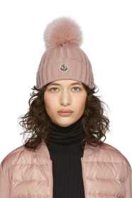 Moncler - Pink Fur Pom Pom Beanie