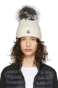 Moncler - Off-White Fur Pom Pom Beanie