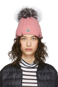 Moncler - Pink Fur Pom Pom Beanie