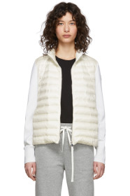 Moncler - Off-White Down Knit Zip-Up Jacket