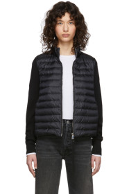 Moncler - Black Down Knit Zip-Up Jacket