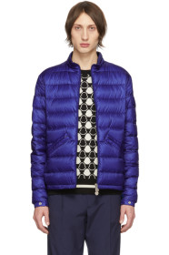 Moncler - Blouson en duvet bleu Agay