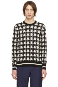 Moncler - Black & White Jacquard Bell Sweater