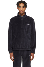 Carhartt Work In Progress - 海军蓝 Tila 丝绒套头衫