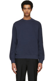 Moncler - Pull à logo brodé bleu