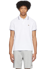 Moncler - Polo à écusson à logo blanc