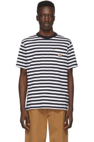 Carhartt Work In Progress - 白色 & 海军蓝 Scotty 口袋 T 恤