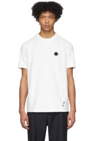 Moncler - T-shirt en maille à logo blanc