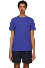 Moncler - T-shirt en coton bleu marine