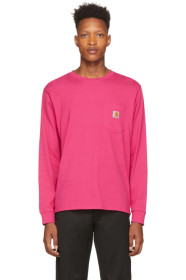Carhartt Work In Progress - 粉色口袋长袖 T 恤