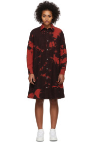 McQ Alexander McQueen - 红色 Tatsuko 扎染衬衫连衣裙