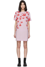 McQ Alexander McQueen - SSENSE 独家发售粉色 Swallow T 恤连衣裙