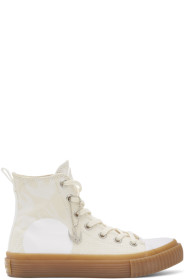 McQ Alexander McQueen - Beige Swallow Plimsoll High-Top Sneakers