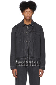 McQ Alexander McQueen - Blouson en denim à plis noir