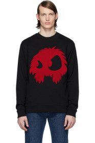 McQ Alexander McQueen - Pull molletonné noir et rouge Chester