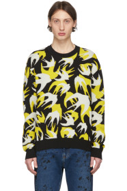 McQ Alexander McQueen - Pull noir Patchwork Swallow