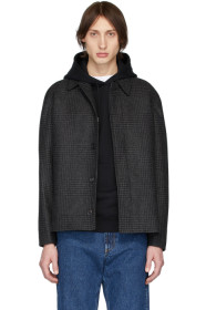 Norse Projects - Blouson en laine gris Overdyed Elliot