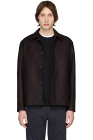 Norse Projects - Blouson en laine bourgogne Overdyed Elliot