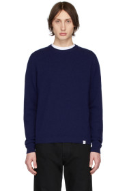Norse Projects - Pull en laine bleu Sigfred