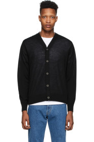 Norse Projects - Cardigan en laine de mérinos noir Light Adam