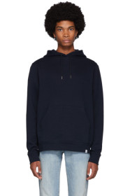 Norse Projects - Pull à capuche bleu marine Vagn