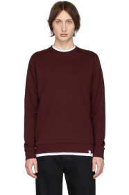 Norse Projects - Pull à col ras du cou bourgogne Vagn Classic