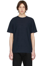 Norse Projects - T-shirt bleu marine Jacquard Niels