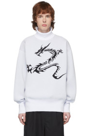 Xander Zhou - White Dragon Turtleneck