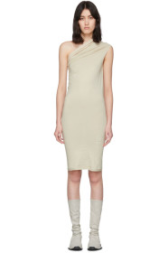 Rick Owens Drkshdw - Beige One Shoulder Tunic Dress