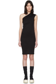 Rick Owens Drkshdw - Black One Shoulder Tunic Dress