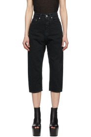 Rick Owens Drkshdw - 黑色 Collapse Cut 牛仔裤