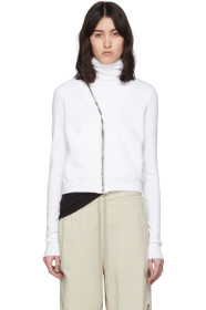 Rick Owens Drkshdw - White Mountain Asymmetric Zip-Up Sweater