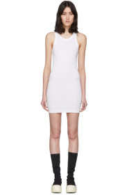 Rick Owens Drkshdw - White Rib Tank Short Dress