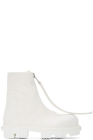 Rick Owens Drkshdw - White Megatooth Zip Boots