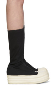 Rick Owens Drkshdw - Black Canvas Double Bumper Sock Boots