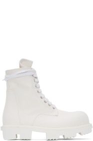 Rick Owens Drkshdw - White Twill Boots