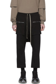 Rick Owens Drkshdw - 黑色抽绳工装裤
