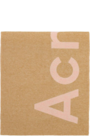 Acne Studios - Pink & Beige Logo Scarf